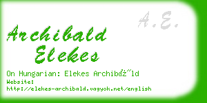archibald elekes business card